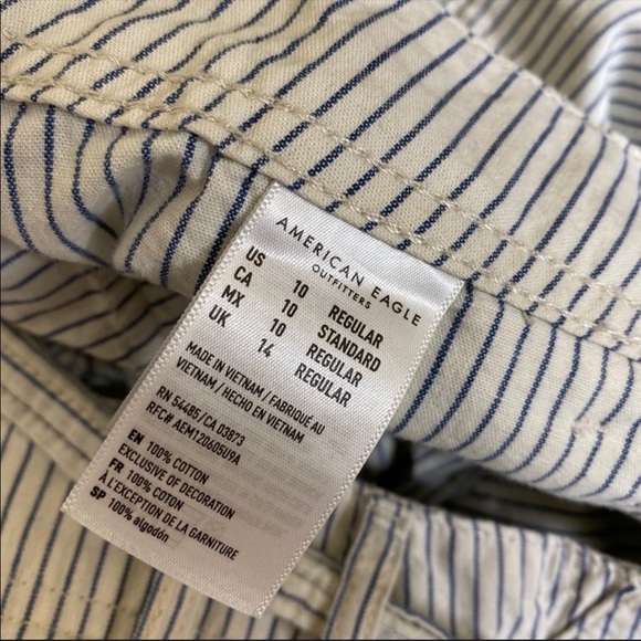 American Eagle Striped High Waisted Belted Pants - Picture 6 of 6